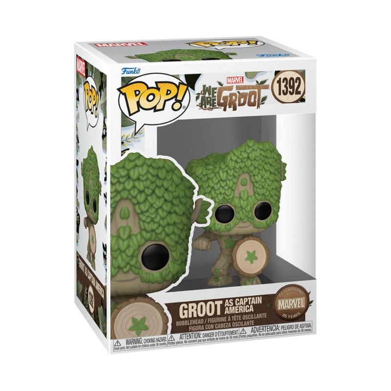Boneco Funko Pop! Marvel 85 Anos - Groot Como Capitão América