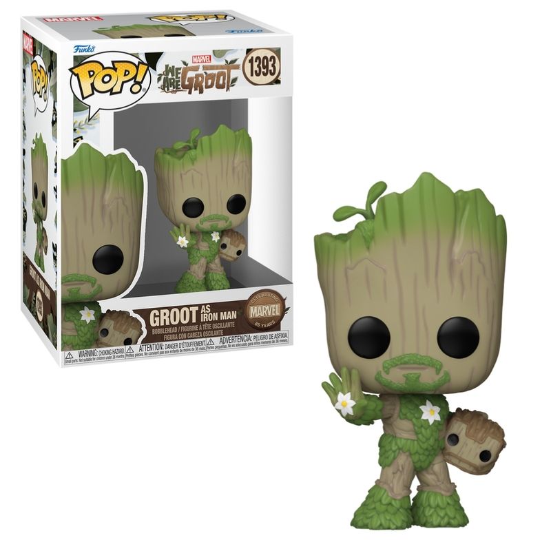 Boneco Funko Pop! Marvel 85 Anos - Groot Como Homem De Ferro