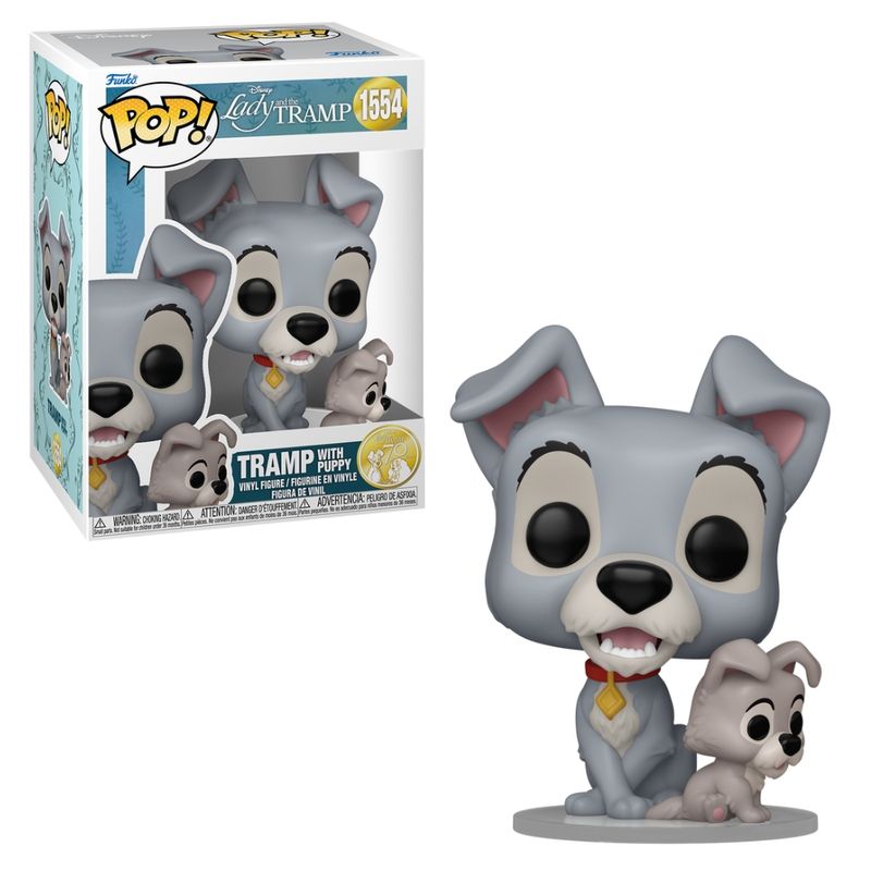 Boneco Funko Pop! Disney A Dama E O Vagabundo 70 Anos - Vagabundo Com Filhote