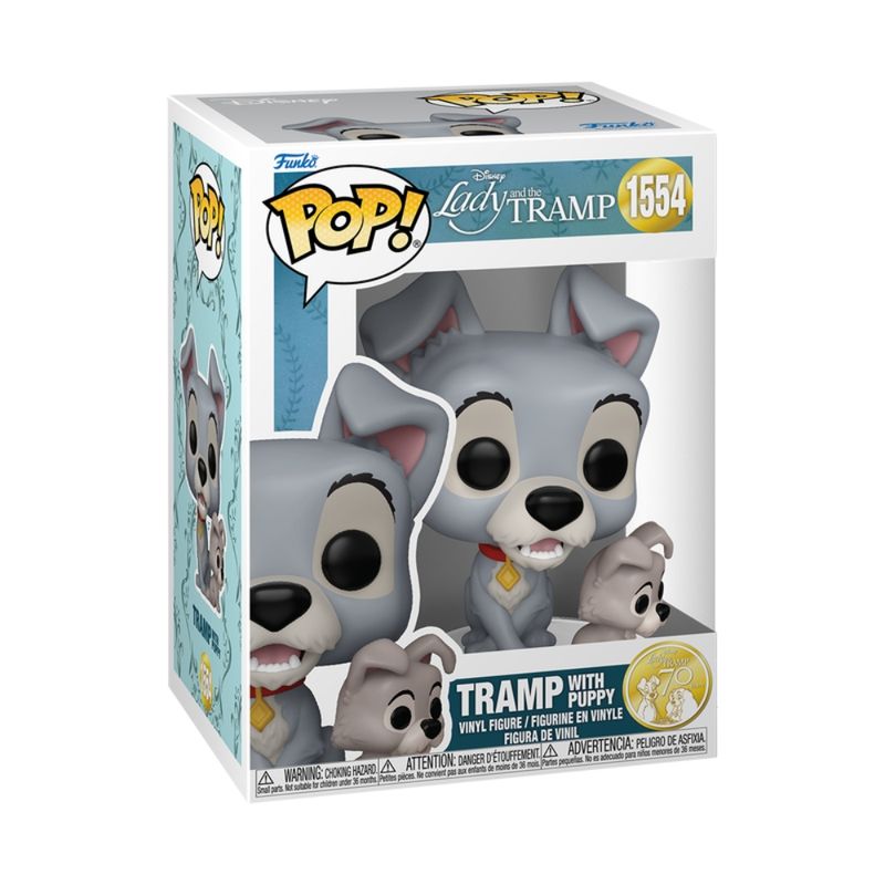 Boneco Funko Pop! Disney A Dama E O Vagabundo 70 Anos - Vagabundo Com Filhote