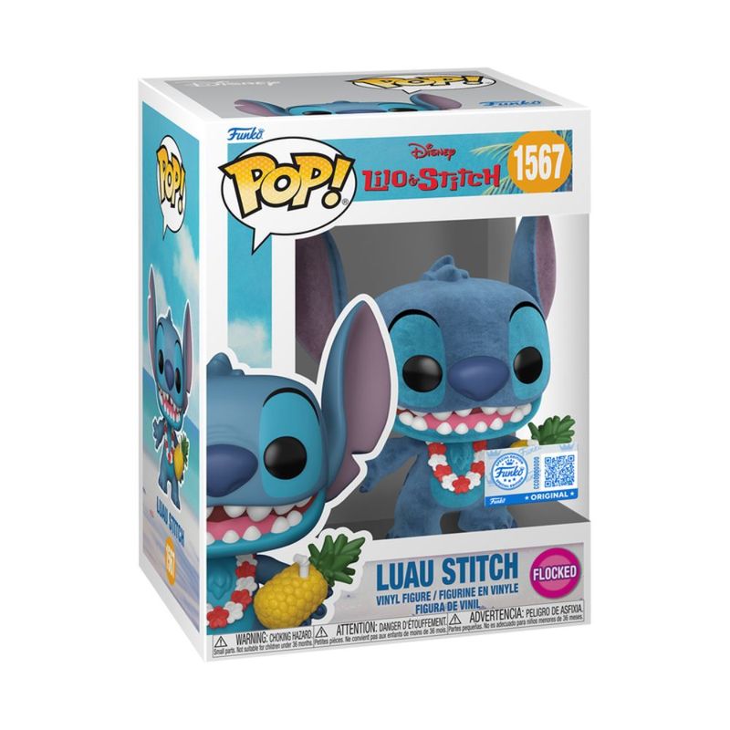Boneco Funko Pop! Disney Lilo & Stitch - Luau Stitch (Flocked)