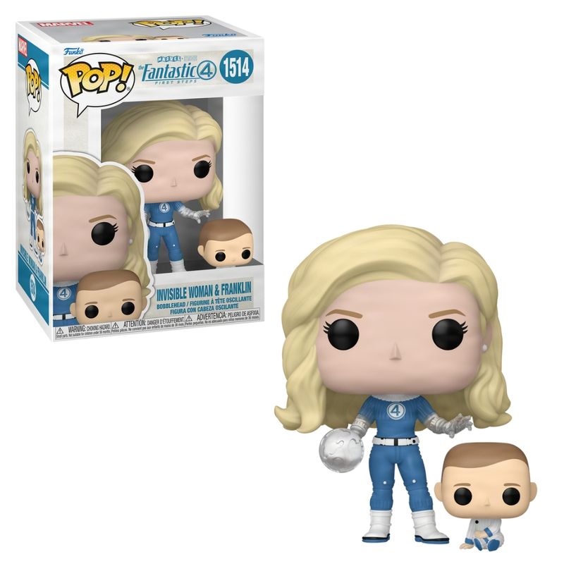 Boneco Funko Pop! & Buddy Marvel Quarteto Fantástico - Mulher Invisível E Franklin