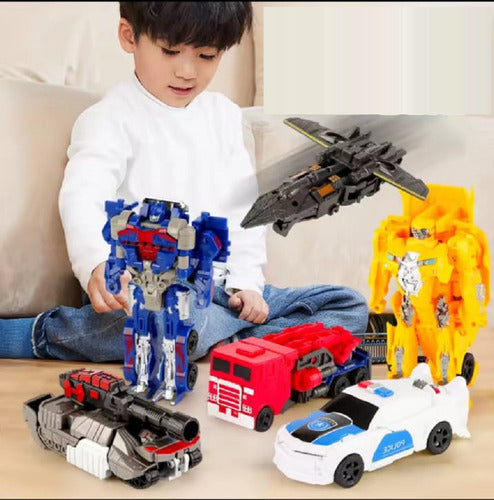 3 Bonecos Transformers Action Figure Boneco Vira Robo